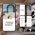 Smartphone displaying Customizable Western Wedding Invitation Video: Outdoor Venue