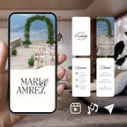 Smartphone displaying Customizable Western Wedding Invitation Video: Outdoor Venue