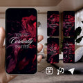 Smartphone displaying Customizable Western Wedding Invitation Video: Purple Sparkles