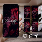 Smartphone displaying Customizable Western Wedding Invitation Video: Purple Sparkles