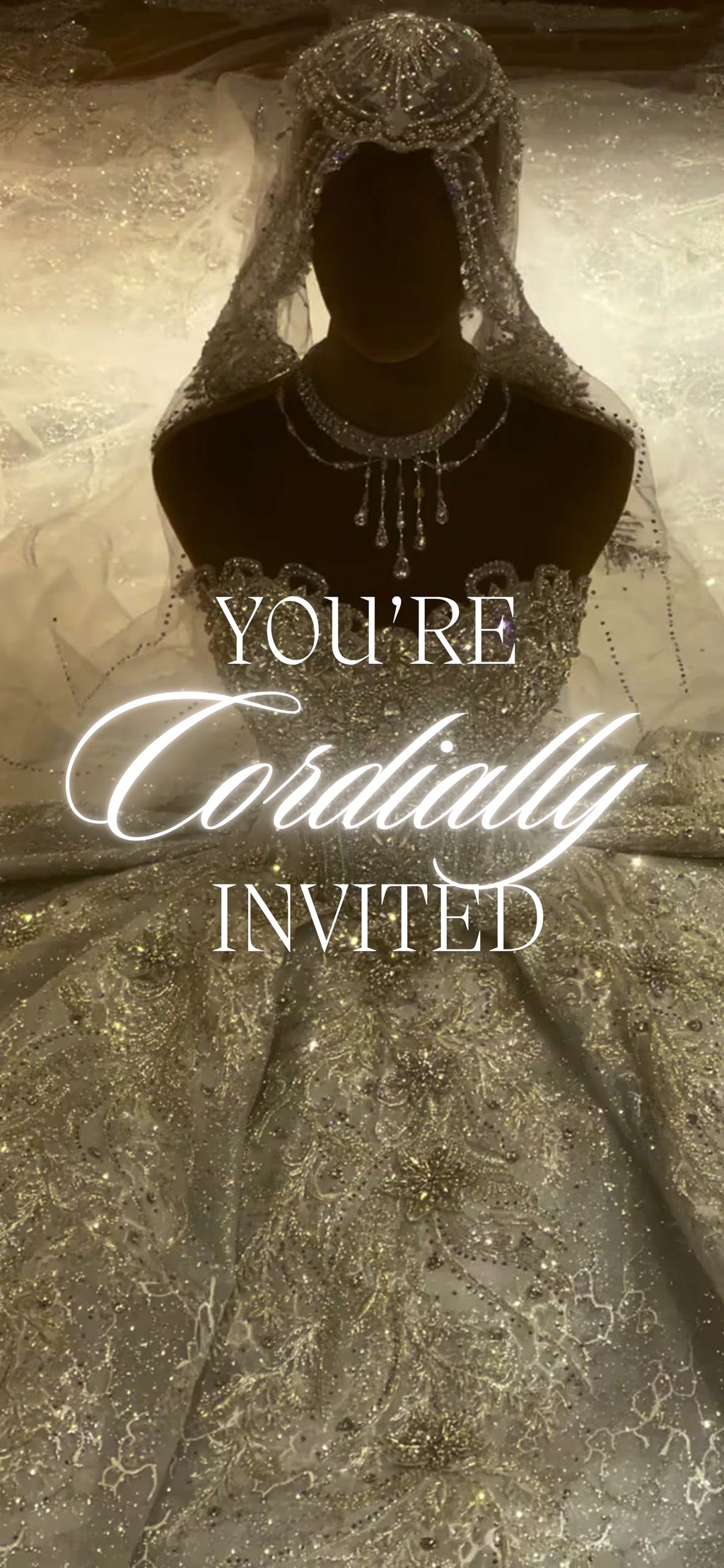 Customizable Western Wedding Invitation Video Template: Silver Dress, E-Invite (Digital Download) Simply Edit, Impress Family