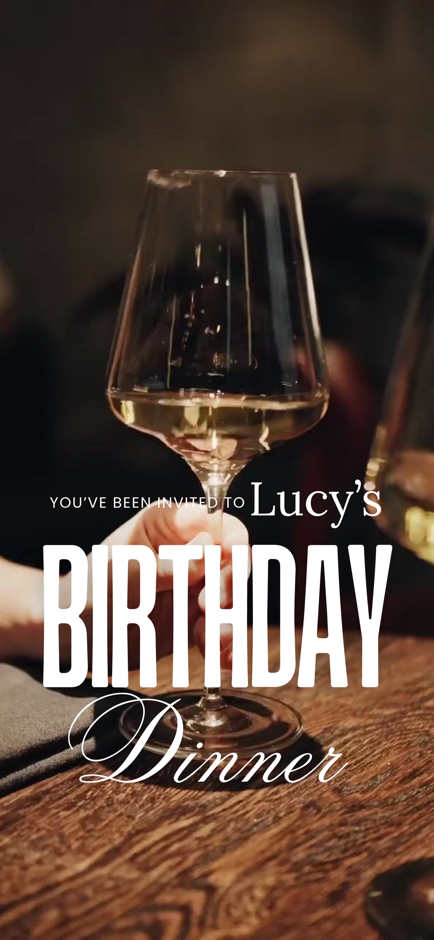 Customizable Adult Birthday Video Template: Clear Glass, E-Invite (Digital Download) Simply Edit, Sleek Minimalist