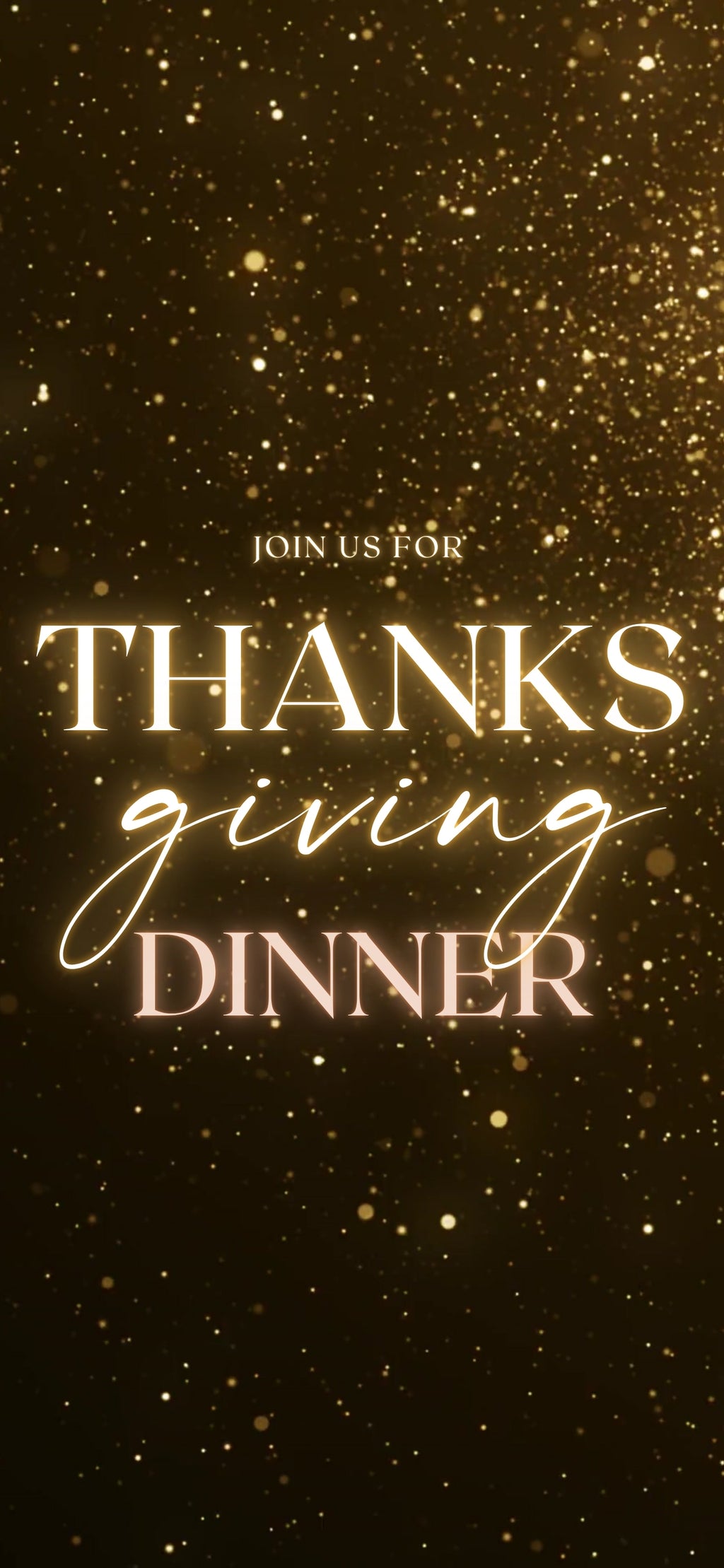 Customizable Thanksgiving Video Template: Sparkles, E-Invite (Digital Download) Simply Edit, Holiday Cheer