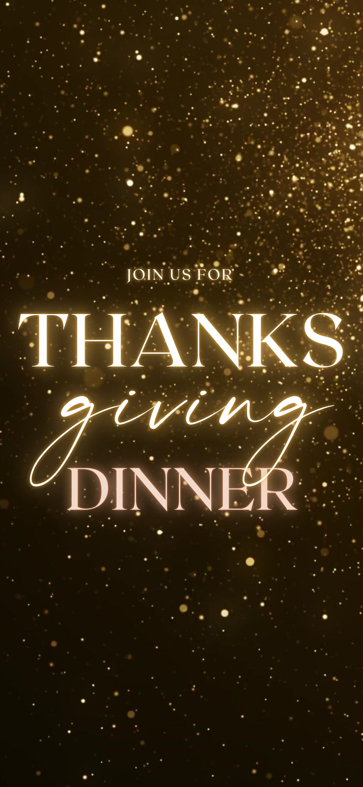 Customizable Thanksgiving Video Template: Sparkles, E-Invite (Digital Download) Simply Edit, Holiday Cheer