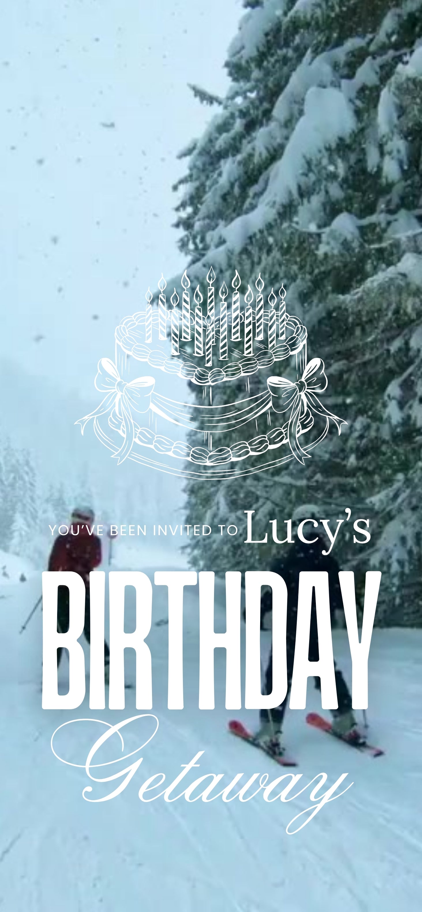 Customizable Adult Birthday Video Template: Winter Getaway, E-Invite (Digital Download) Simply Edit, Build Hype