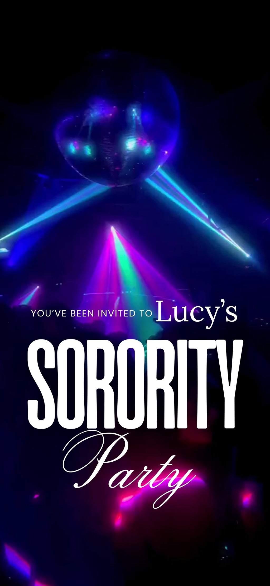 Customizable Party Video Template: Lights, E-Invite (Digital Download) Simply Edit, Late Night