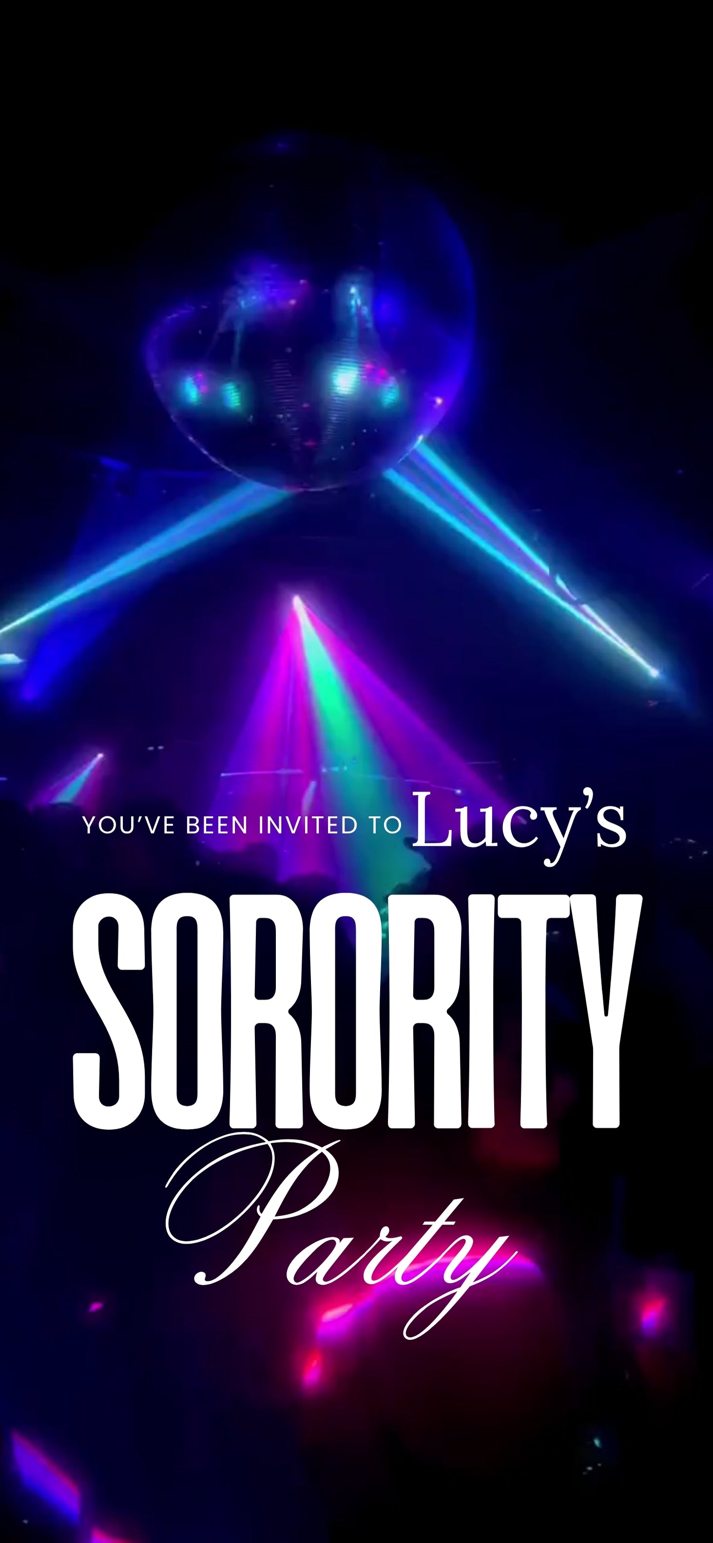 Customizable Party Video Template: Lights, E-Invite (Digital Download) Simply Edit, Late Night