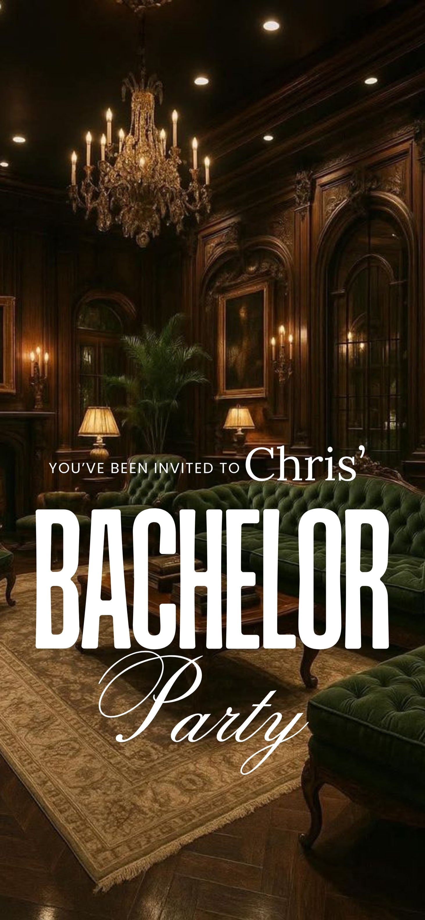 Customizable Bachelor Party Video Template: Vintage, E-Invite (Digital Download) Simply Edit, Turn Heads