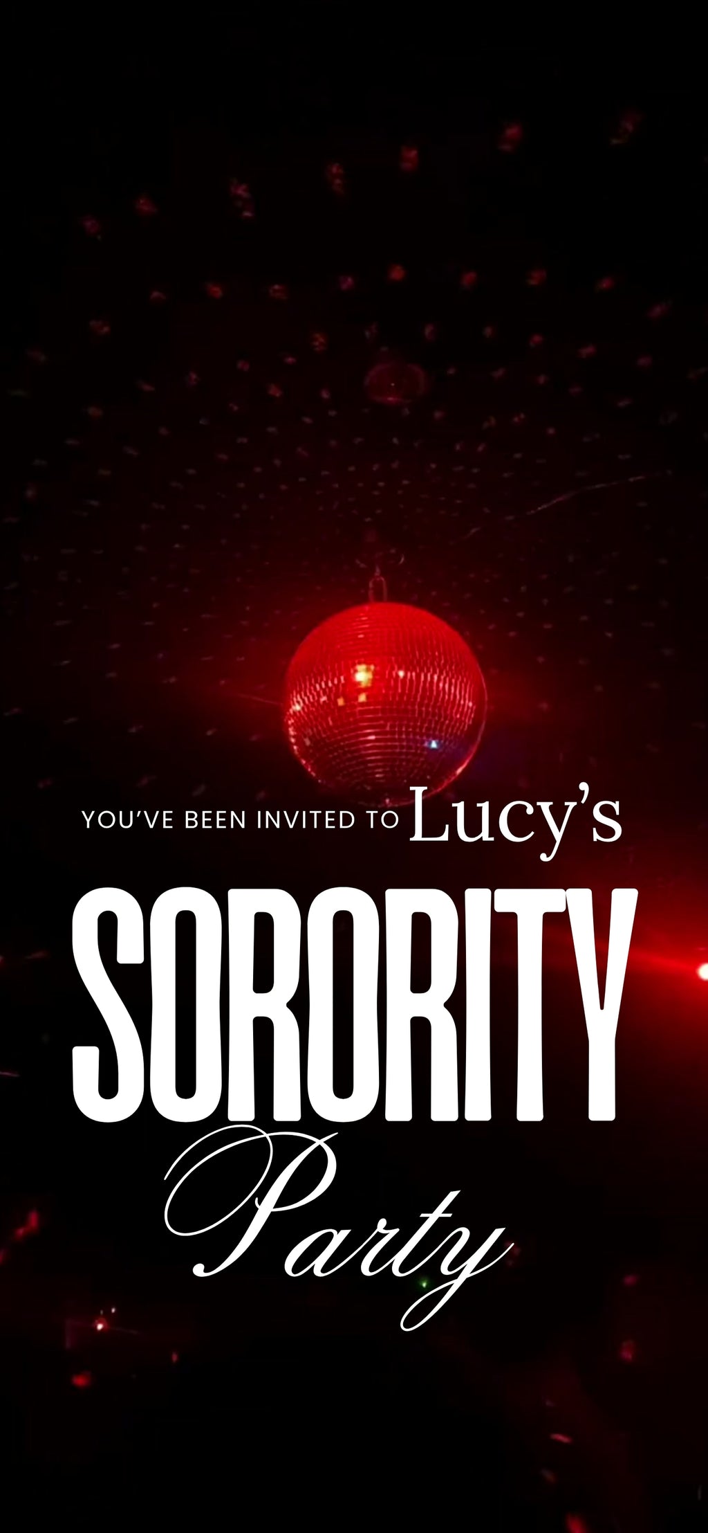Customizable Party Video Template: Red Disco, E-Invite (Digital Download) Simply Edit, Hit Dancefloor