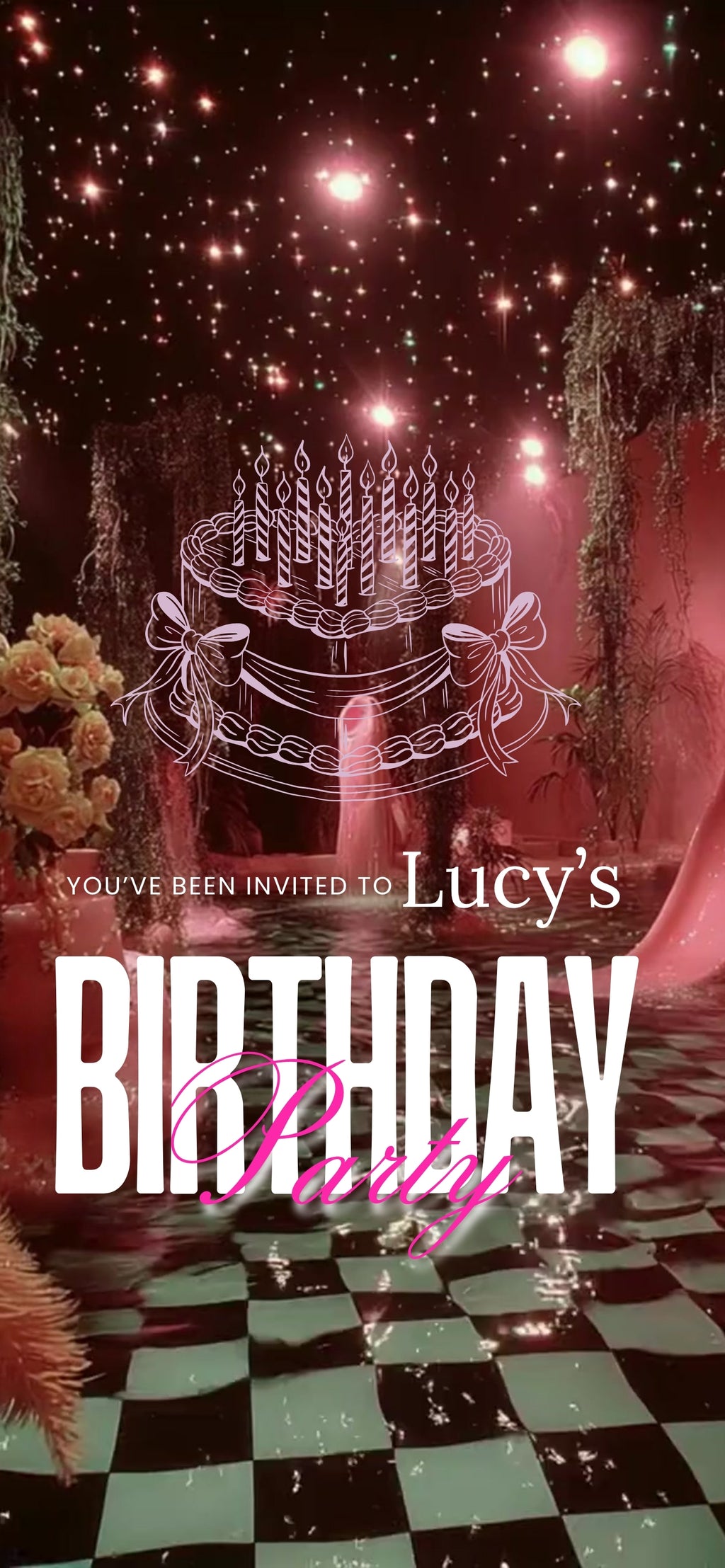 Customizable Girls Party Video Template: Indoor, E-Invite (Digital Download) Simply Edit, Cozy Vibes