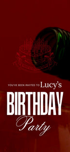 Customizable Adult Birthday Video Template: Red Wine, E-Invite (Digital Download) Simply Edit, Absolute Class