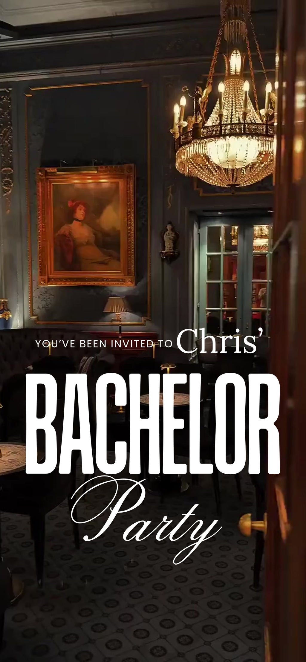 Customizable Bachelor Party Video Template: Lounge, E-Invite (Digital Download) Simply Edit, Absolute Class