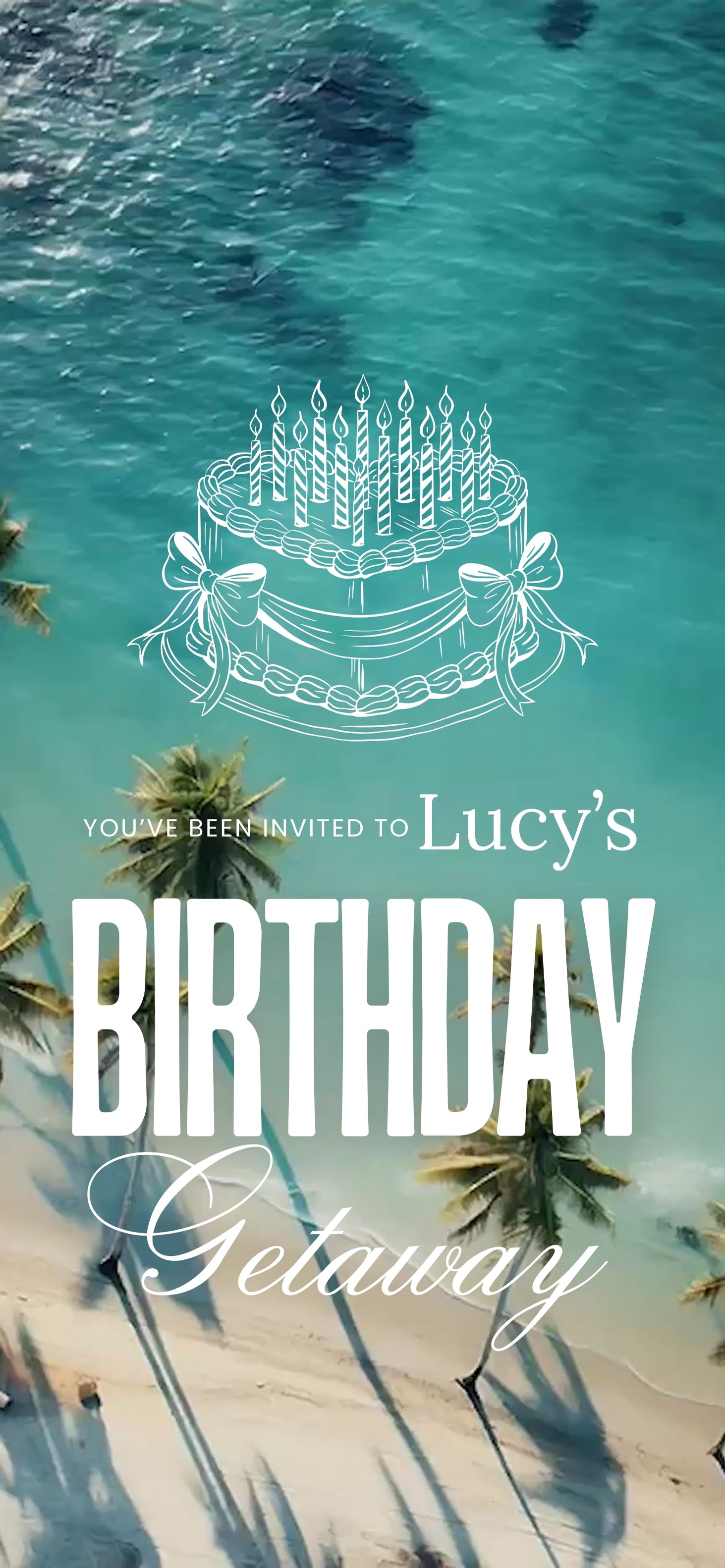 Customizable Adult Birthday Video Template: Beach Getaway, E-Invite (Digital Download) Simply Edit, Summer Vibes