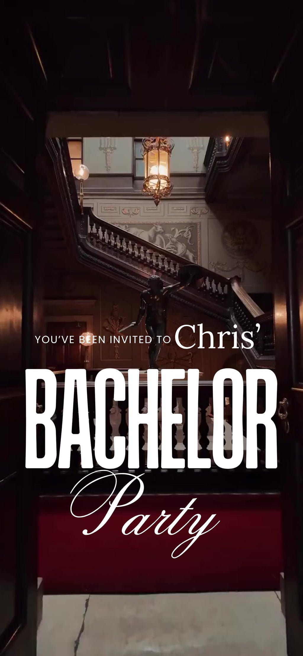 Customizable Bachelor Party Video Template: Grande, E-Invite (Digital Download) Simply Edit, Build Hype