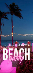 Customizable Party Video Template: Pink Beach, E-Invite (Digital Download) Simply Edit, Trendy Aesthetic