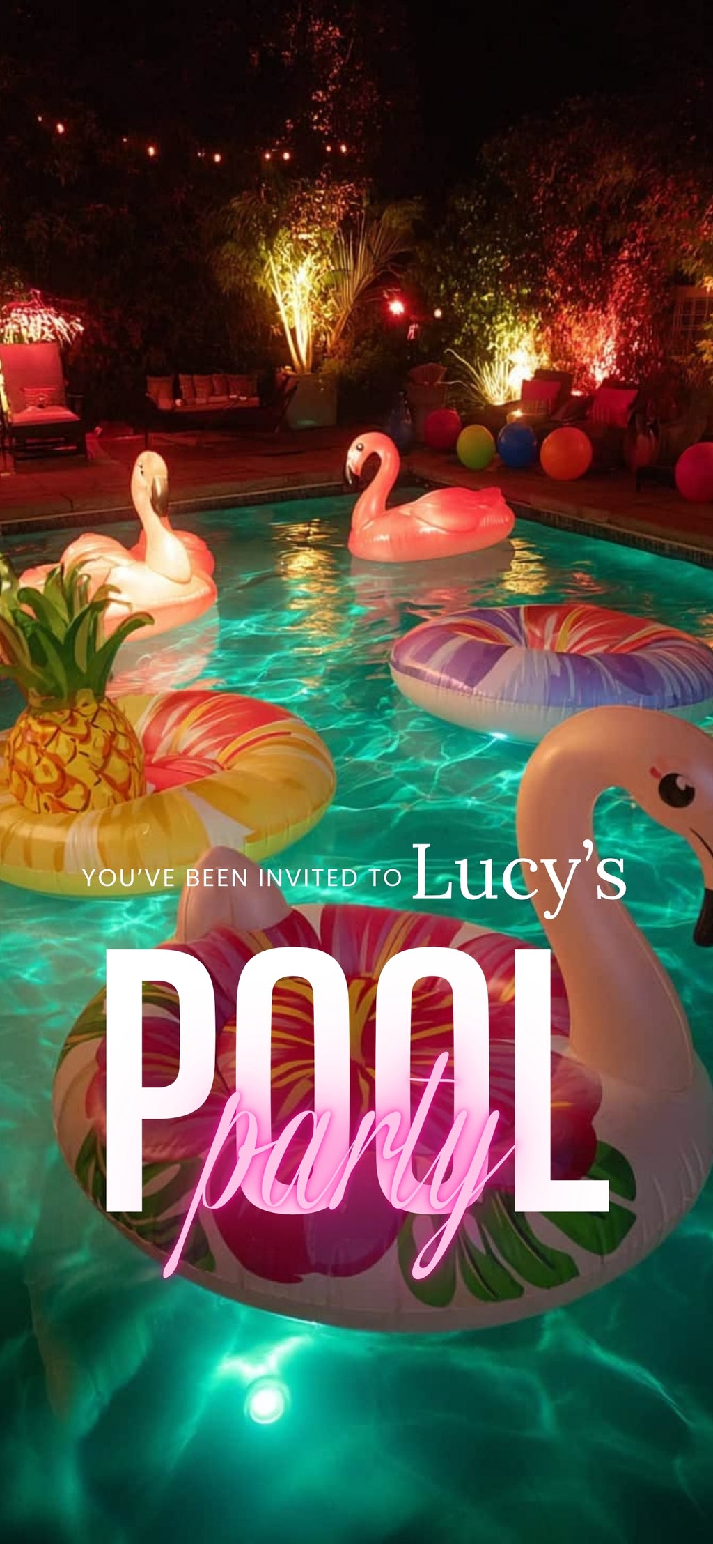 Customizable Party Video Template: Pool, E-Invite (Digital Download) Simply Edit, Make Splash