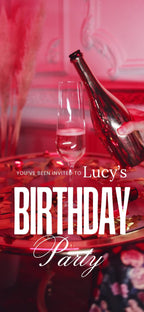 Customizable Adult Birthday Video Template: Wine Roses, E-Invite (Digital Download) Simply Edit, Pure Luxury