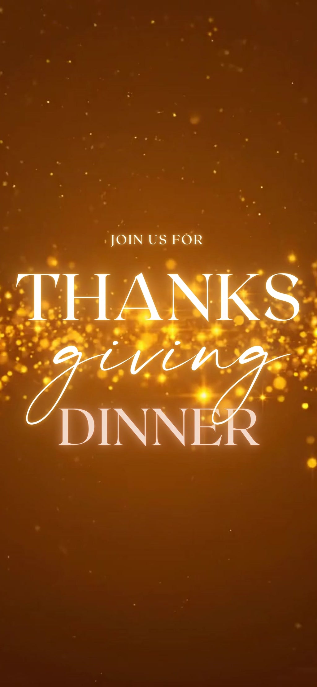 Customizable Thanksgiving Video Template: Golden, E-Invite (Digital Download) Simply Edit, Autumn Elegance