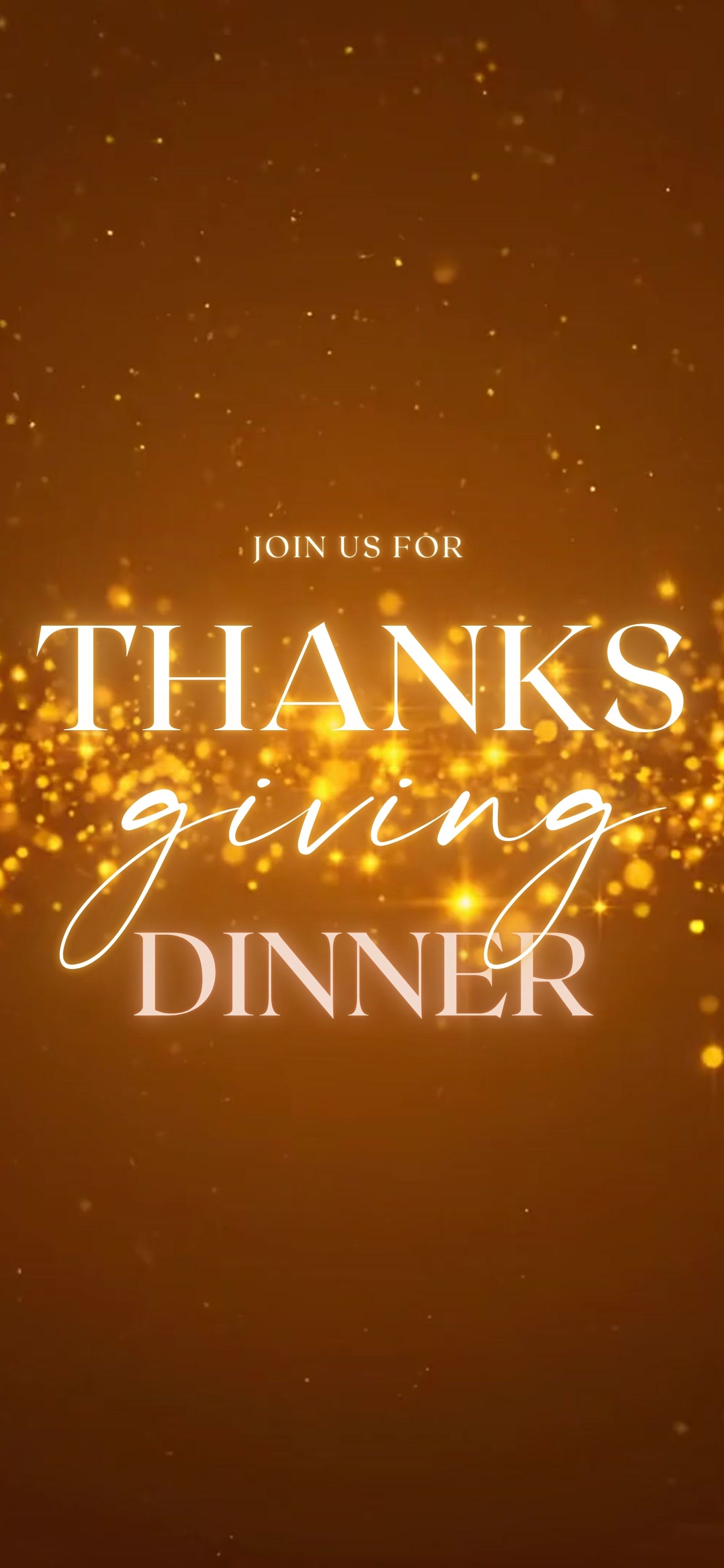Customizable Thanksgiving Video Template: Golden, E-Invite (Digital Download) Simply Edit, Autumn Elegance