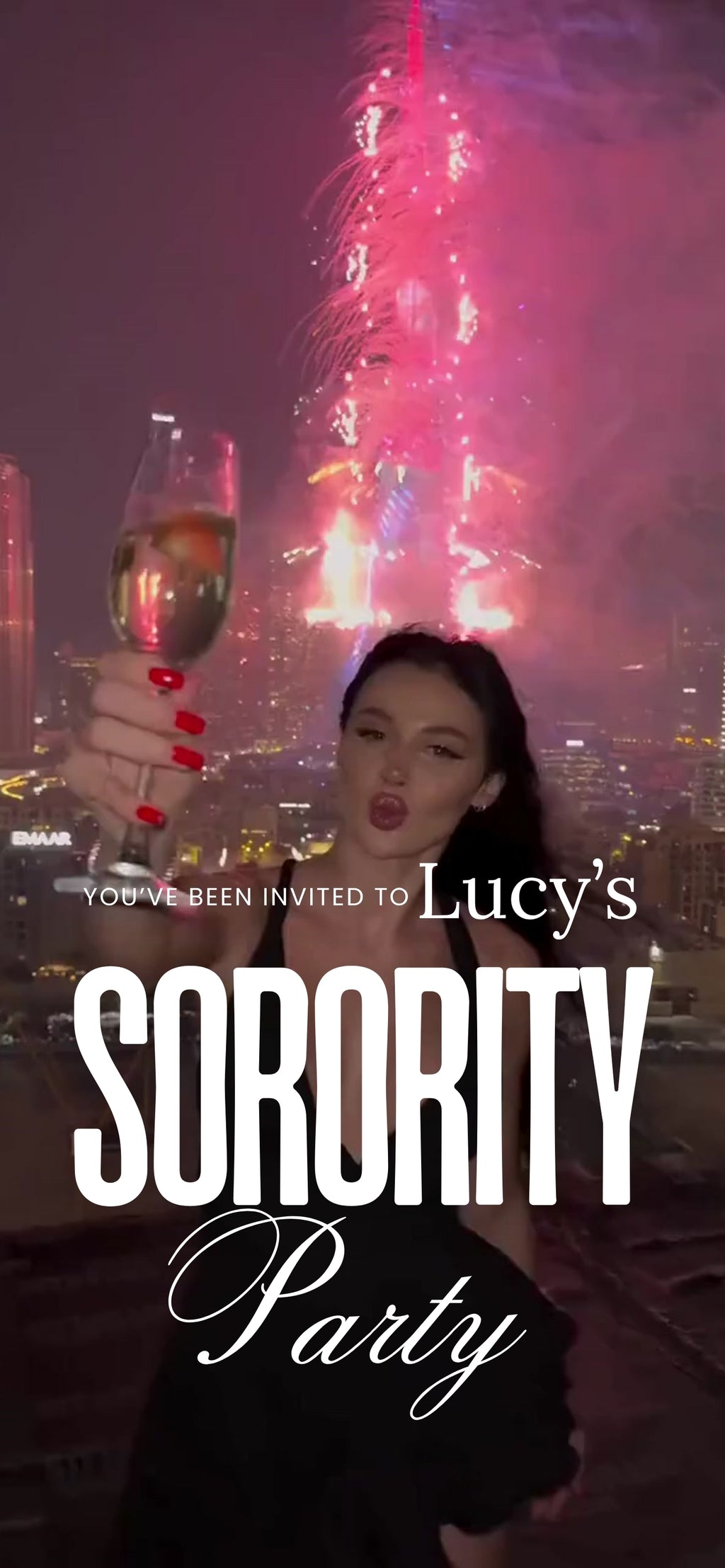 Customizable Party Video Template: New Years, E-Invite (Digital Download) Simply Edit, NYE Hype