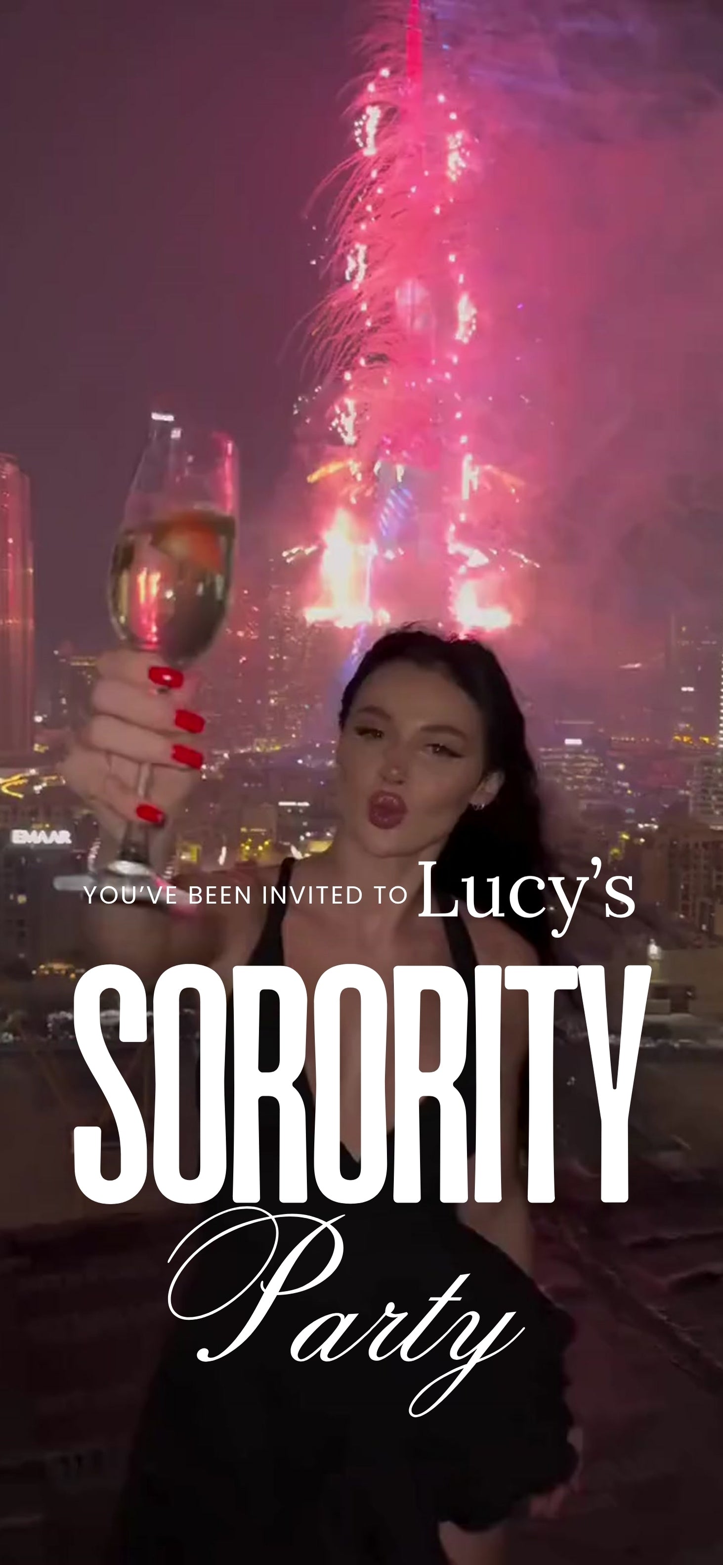 Customizable Party Video Template: New Years, E-Invite (Digital Download) Simply Edit, NYE Hype
