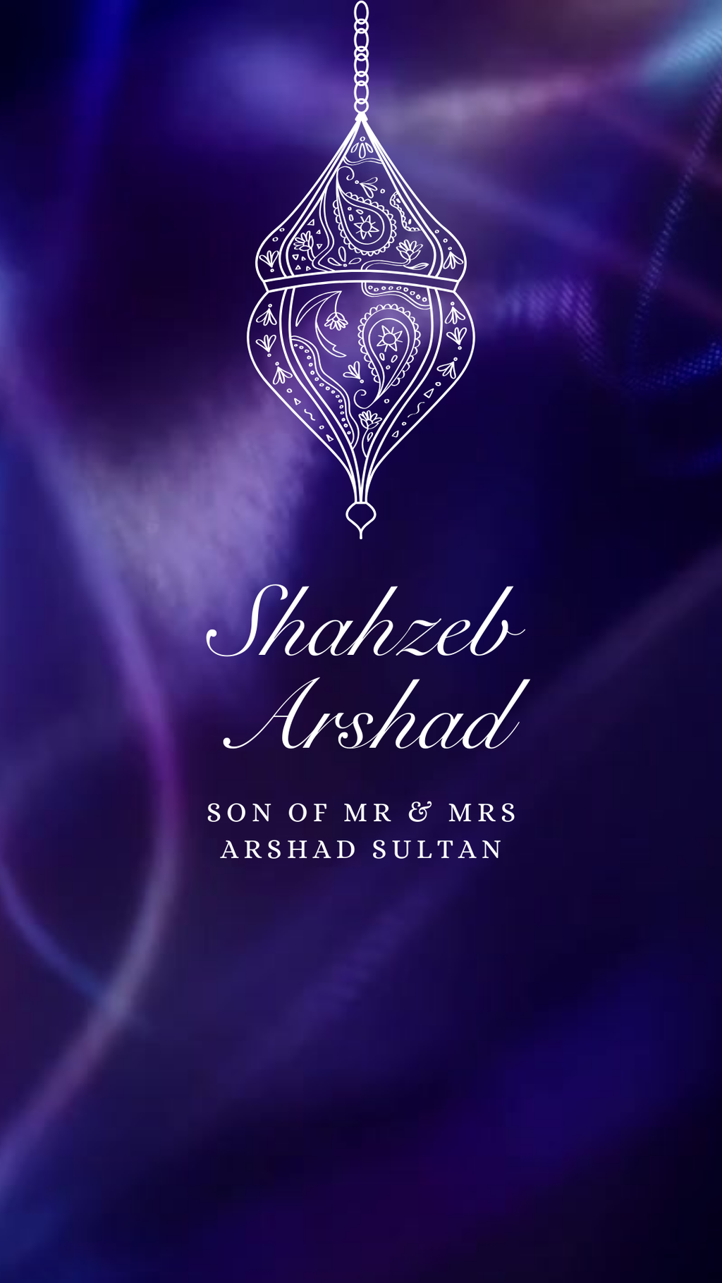 Customisable Islamic Wedding Invitation Video Template: Blue & White, E-Invite (Digital Download) Simply Edit, Impress Family