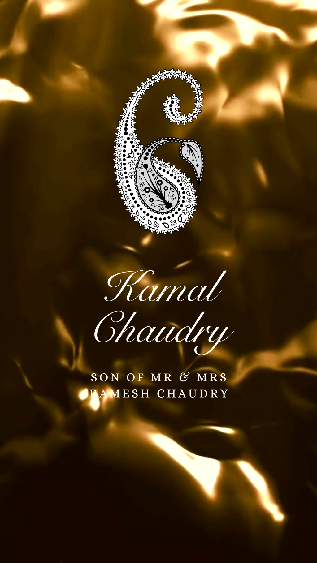 Customisable Indian Wedding Invitation Video Template: Gold & White, E-Invite (Digital Download) Simply Edit, Impress Family