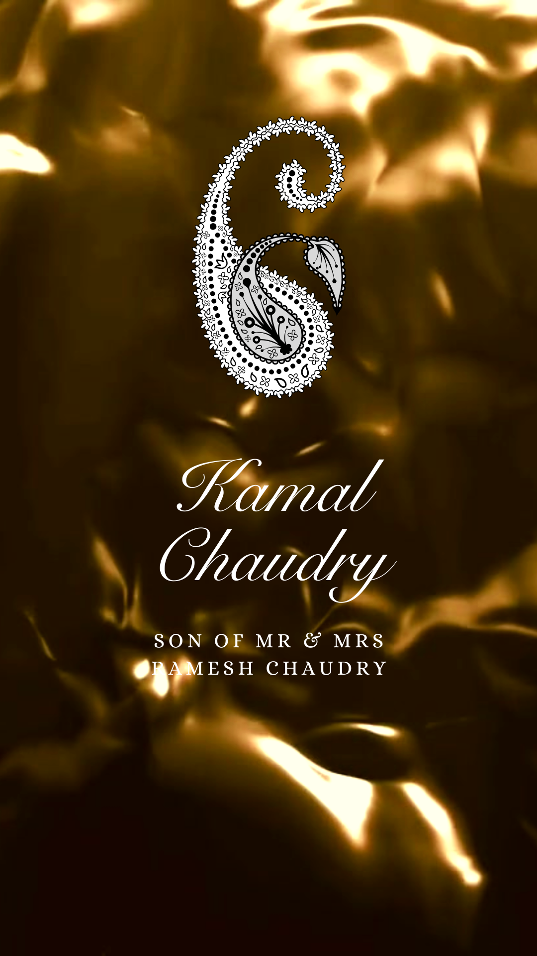 Customisable Indian Wedding Invitation Video Template: Gold & White, E-Invite (Digital Download) Simply Edit, Impress Family