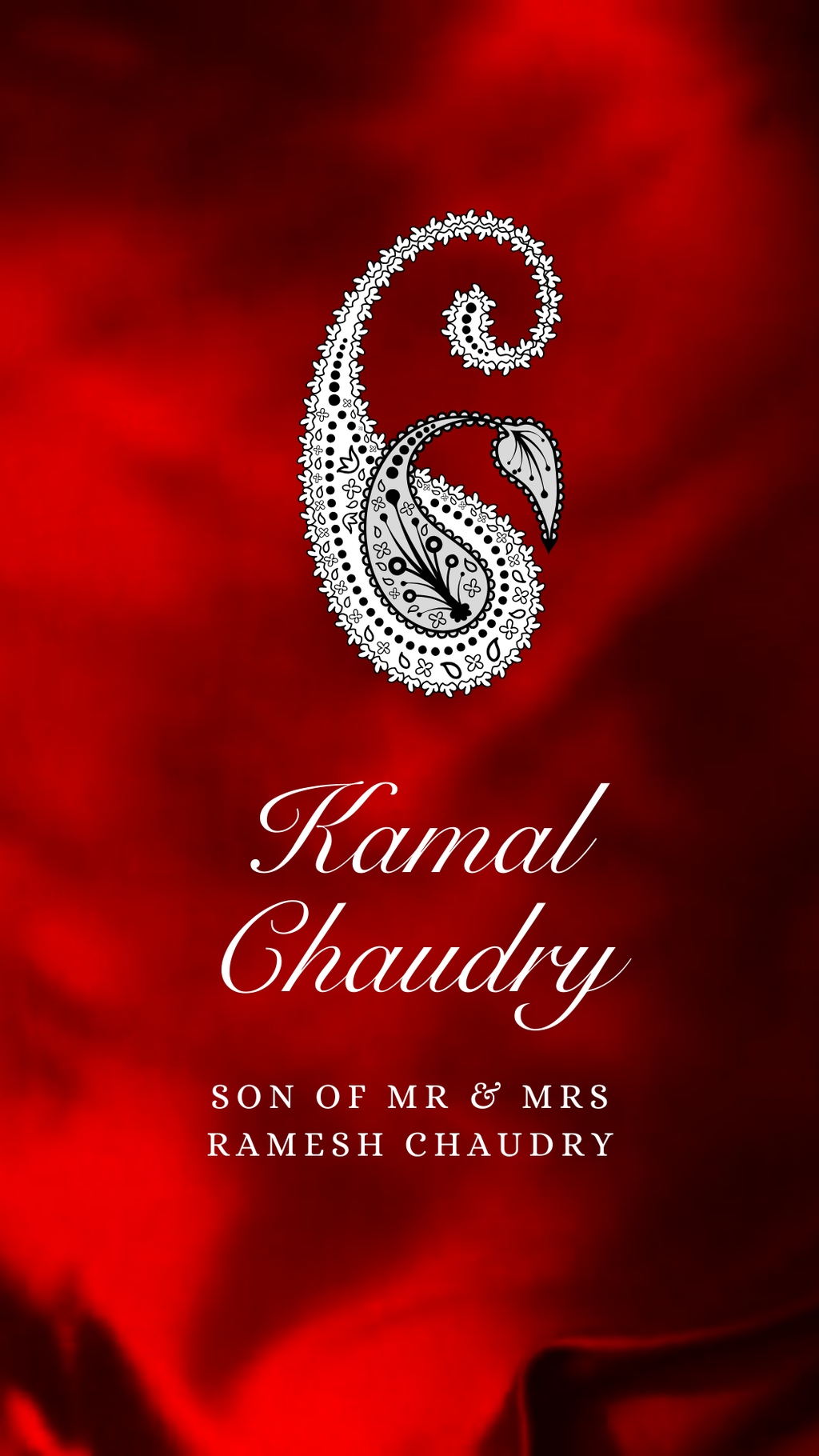 Customisable Indian Wedding Invitation Video Template: Red & White, E-Invite (Digital Download) Simply Edit, Impress Family
