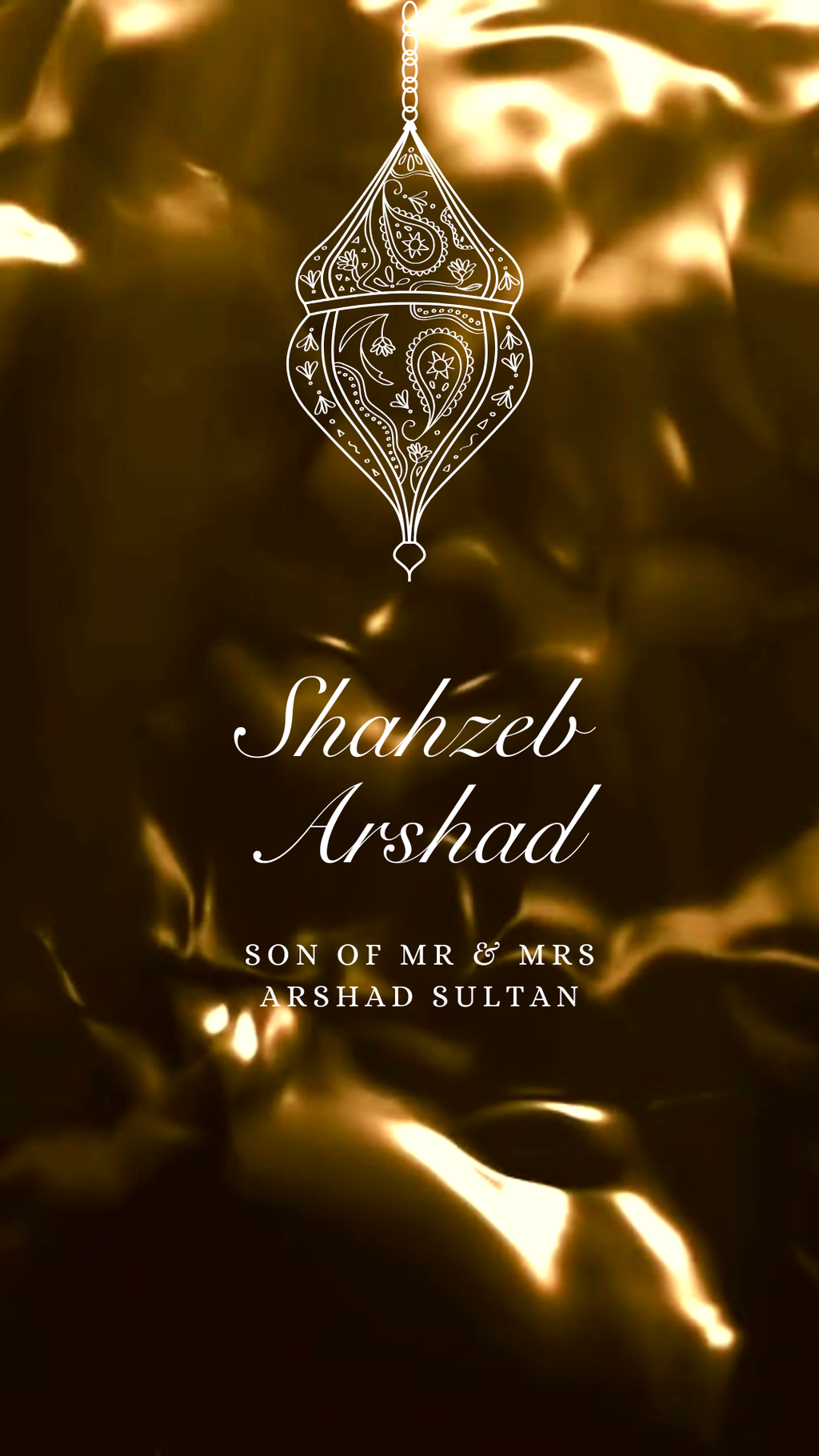 Customisable Islamic Wedding Invitation Video Template: Gold & White, E-Invite (Digital Download) Simply Edit, Impress Family