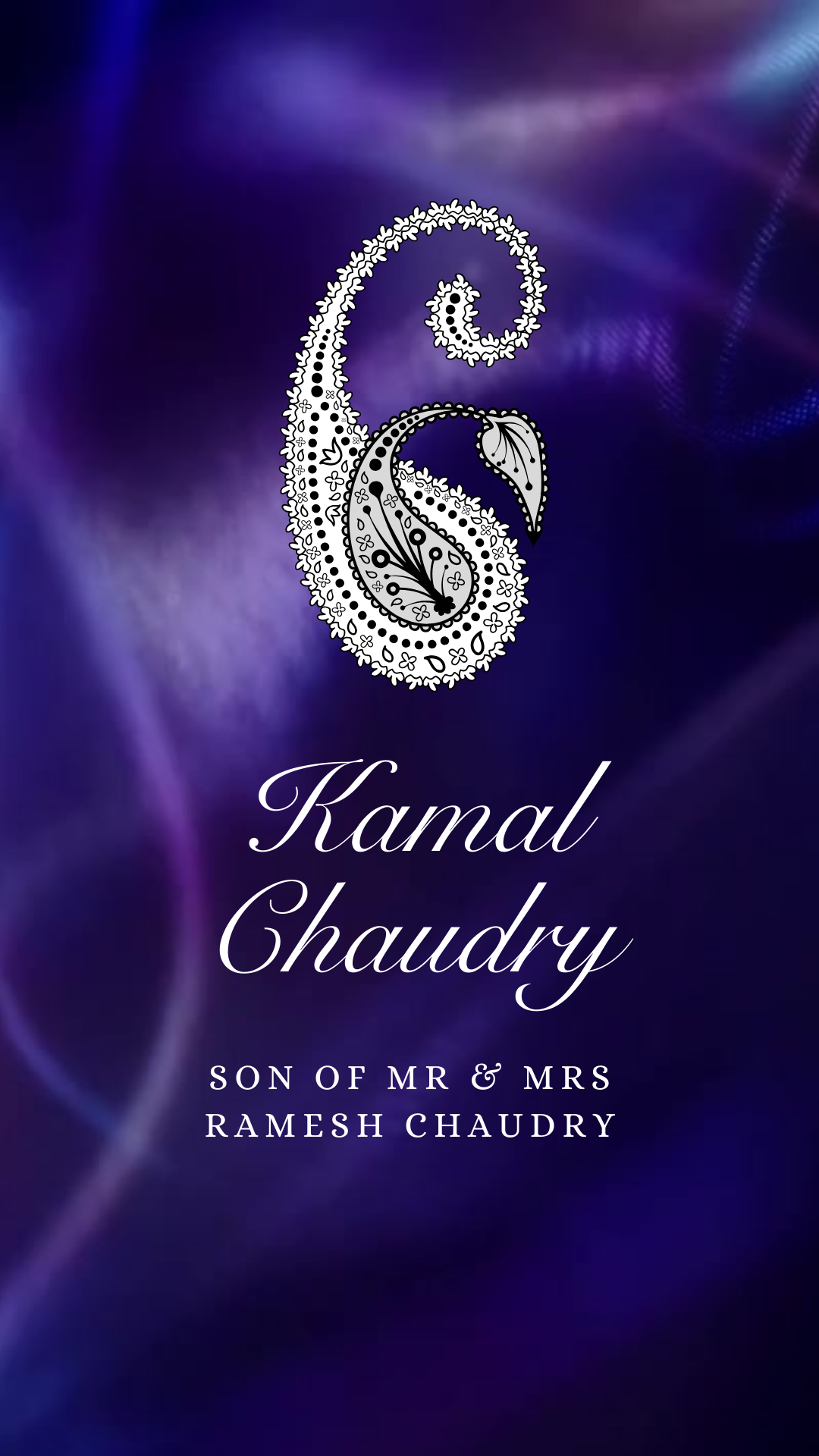 Customisable Indian Wedding Invitation Video Template: Blue & White, E-Invite (Digital Download) Simply Edit, Impress Family