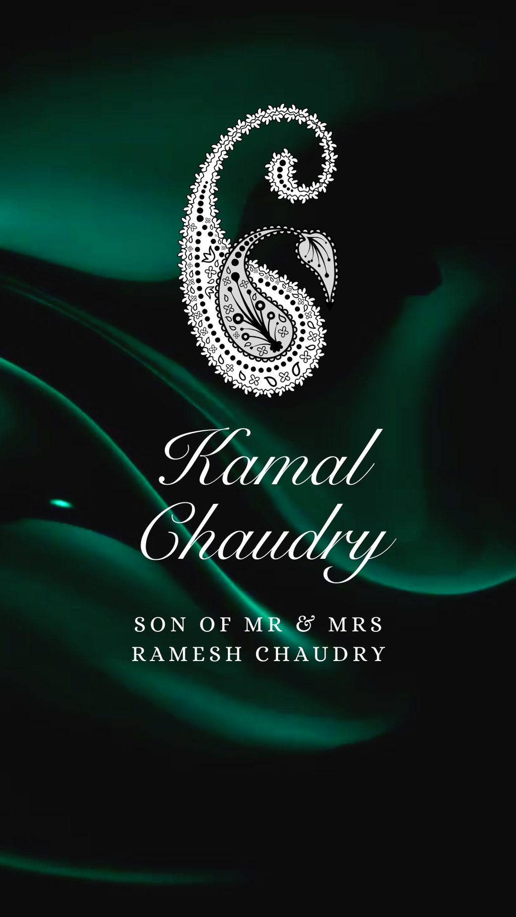 Customisable Indian Wedding Invitation Video Template: Green & White, E-Invite (Digital Download) Simply Edit, Impress Family