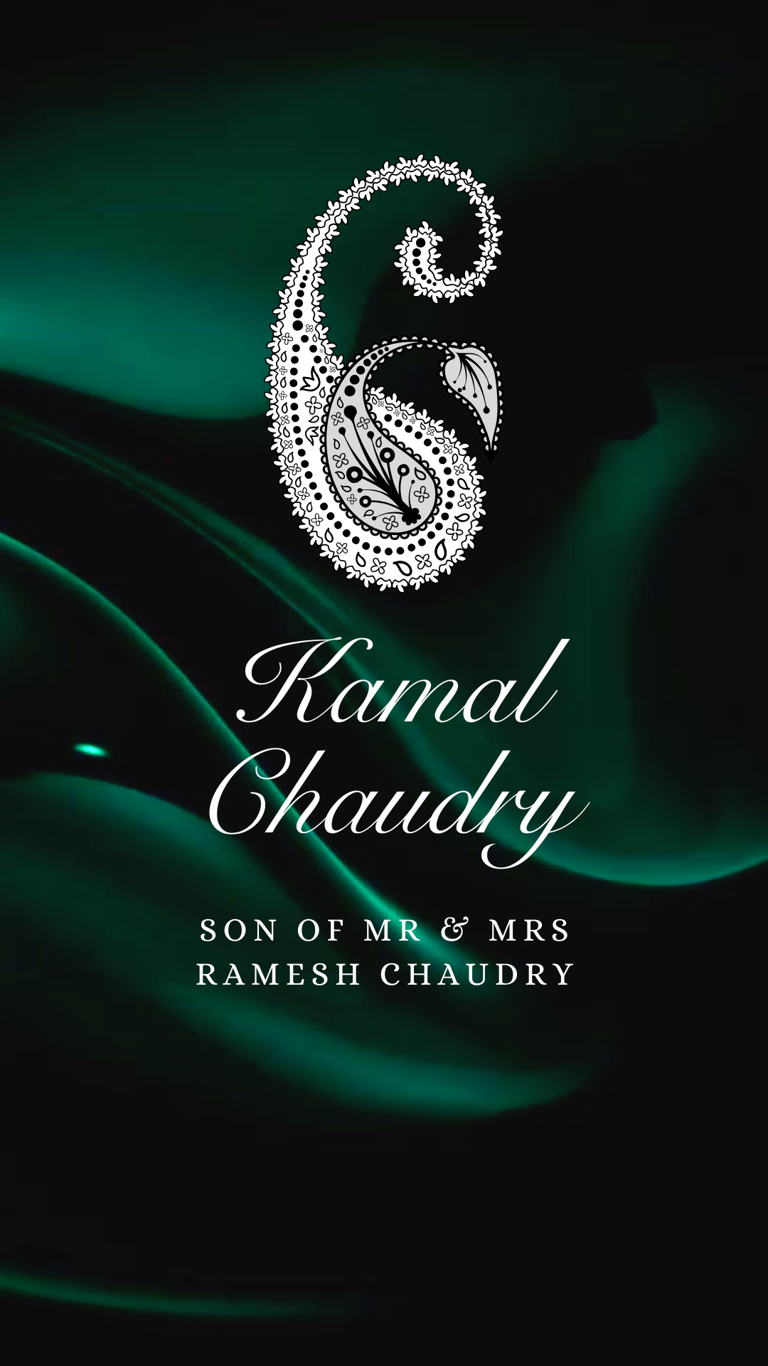 Customisable Indian Wedding Invitation Video Template: Green & White, E-Invite (Digital Download) Simply Edit, Impress Family