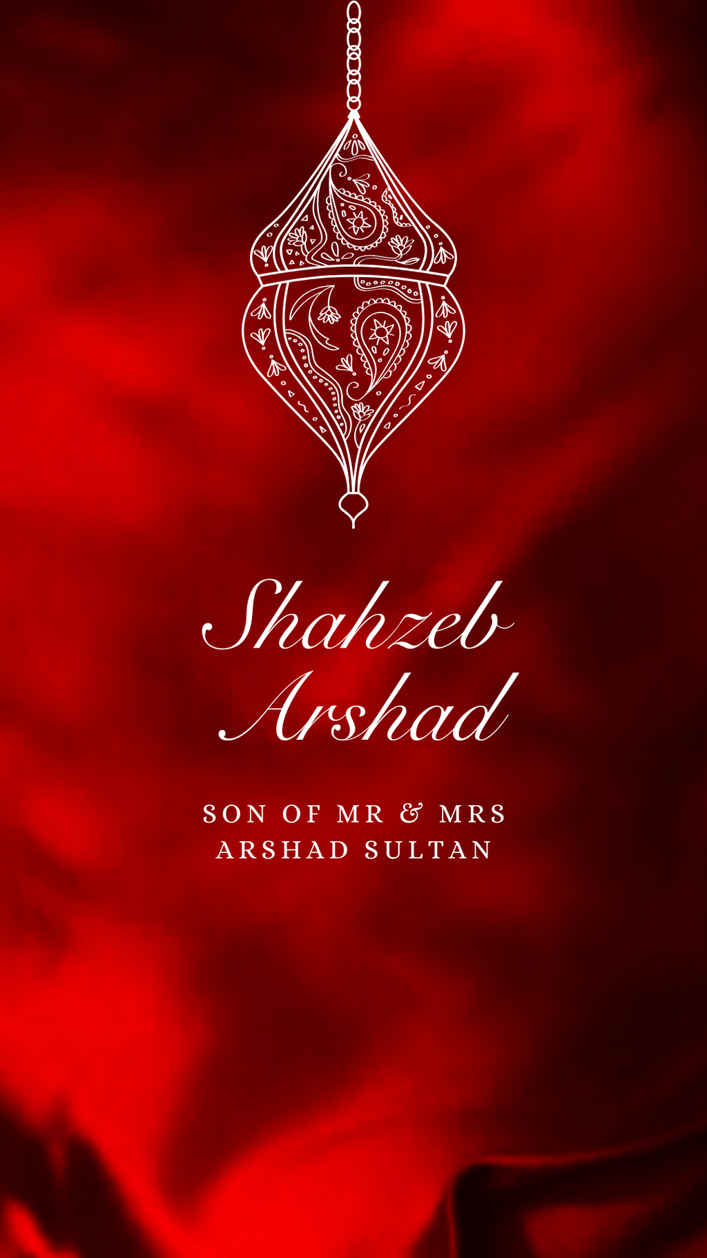Customisable Islamic Wedding Invitation Video Template: Red & White, E-Invite (Digital Download) Simply Edit, Impress Family